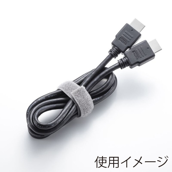 サンワサプライ ケーブルタイ 面ファスナー グレー 6本入 CA-651GYN 1個（ご注文単位1個）【直送品】