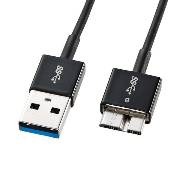サンワサプライ USB3.0マイクロケーブル 超ごく細 0.3m KU30-AMCSS03K 1個（ご注文単位1個）【直送品】