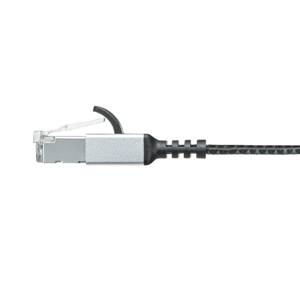 サンワサプライ メッシュフラットLANケーブル カテゴリ6A 1m ブラック&グレー KB-FL6AME-01BK 1個（ご注文単位1個）【直送品】