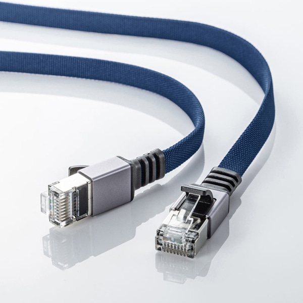 サンワサプライ メッシュフラットLANケーブル カテゴリ6A 1m ブルー KB-FL6AME-01BL 1個(ご注文単位1個)【直送品】