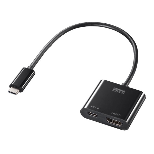 サンワサプライ USB TypeC-HDMI 変換アダプタ 4K／60Hz／PD対応 AD-ALCPHDPD 1個（ご注文単位1個）【直送品】