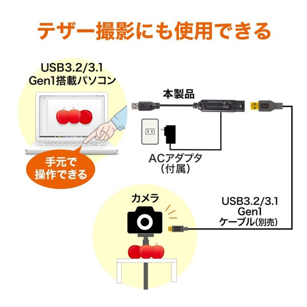 サンワサプライ アクティブリピーターケーブル USB3.2 15m KB-USB-RLK315 1個（ご注文単位1個）【直送品】