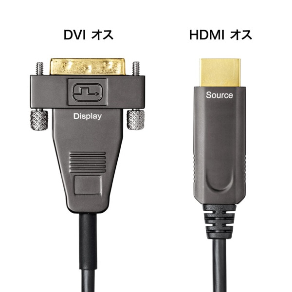 サンワサプライ HDMI-DVI AOC 光ファイバケーブル 10m KM-HD21-FB100 1個（ご注文単位1個）【直送品】