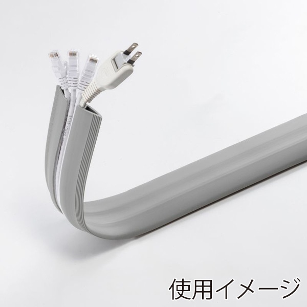 サンワサプライ ソフトケーブルカバー グレー 幅66mm CA-65N2 1個（ご注文単位1個）【直送品】