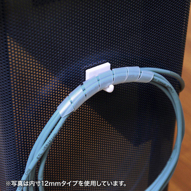 サンワサプライ ケーブルタイ スパイラル 5m巻き 内寸直径20mm ホワイト CA-SP20W-5N 1個(ご注文単位1個)【直送品】