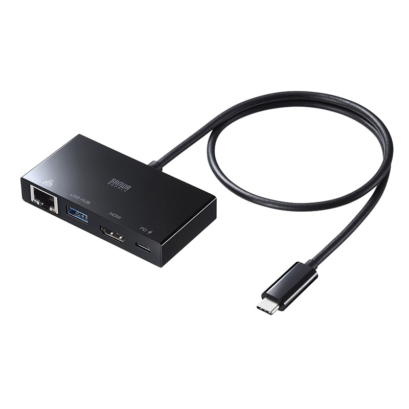 サンワサプライ USB Type-C マルチ変換アダプタ AD-ALCMHL1BK 1個(ご注文単位1個)【直送品】