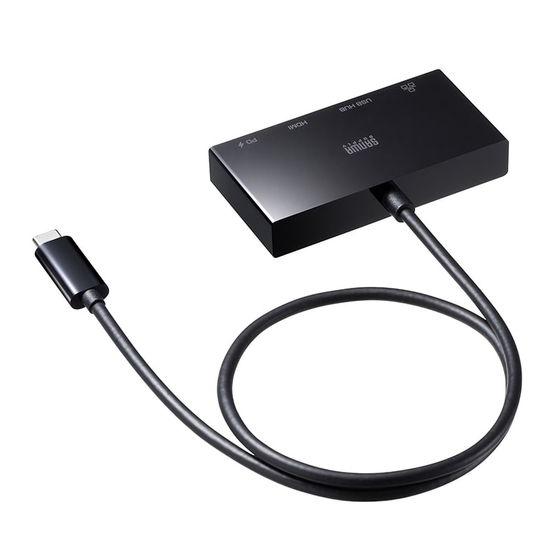サンワサプライ USB Type-C マルチ変換アダプタ AD-ALCMHL1BK 1個(ご注文単位1個)【直送品】