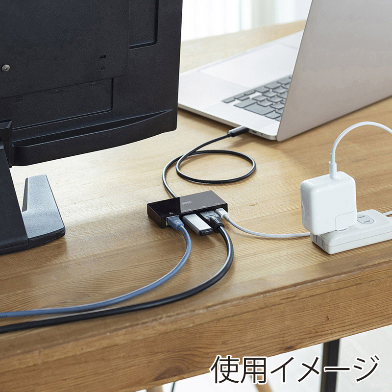 サンワサプライ USB Type-C マルチ変換アダプタ AD-ALCMHL1BK 1個(ご注文単位1個)【直送品】