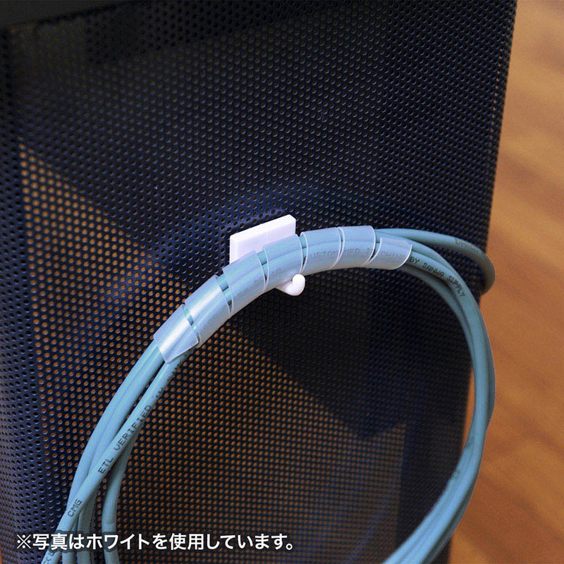 サンワサプライ ケーブルタイ スパイラル 2m巻き 内寸直径12mm ブラック CA-SP12BKN 1個(ご注文単位1個)【直送品】