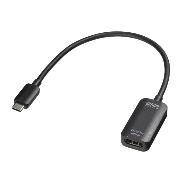 サンワサプライ USB TypeC-HDMI 変換アダプタ 4K/30Hz AD-ALCHD02 1個(ご注文単位1個)【直送品】