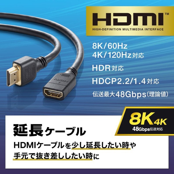 サンワサプライ HDMI延長ケーブル 1m KM-HD20-UEN10 1個（ご注文単位1個）【直送品】