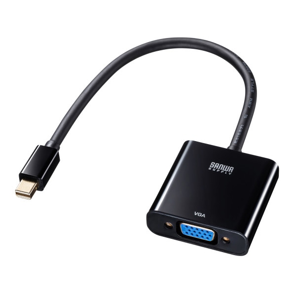 サンワサプライ ミニDisplayPort-VGA 変換アダプタ AD-MDPV02 1個(ご注文単位1個)【直送品】