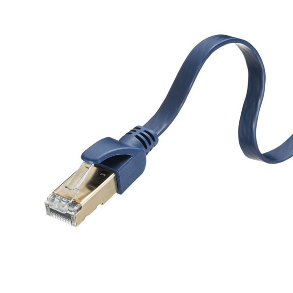 サンワサプライ ハンダ産業用LANケーブル カテゴリ6A 1m ネイビーブルー KB-HFL6A-01NV 1個（ご注文単位1個）【直送品】