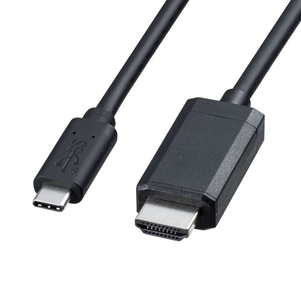 サンワサプライ TypeC-HDMI 変換ケーブル 4K対応 2m KC-ALCHD20K 1個（ご注文単位1個）【直送品】
