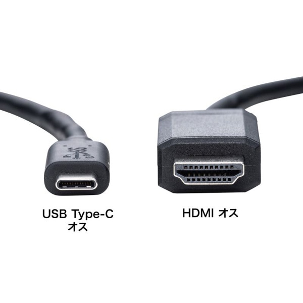 サンワサプライ TypeC-HDMI 変換ケーブル 4K対応 2m KC-ALCHD20K 1個（ご注文単位1個）【直送品】