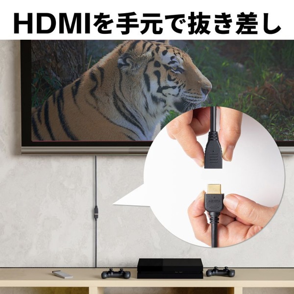 サンワサプライ ハイスピードHDMI延長ケーブル 3Dコネクタ 1m ブラック KM-HD20-3DEN10N 1個（ご注文単位1個）【直送品】
