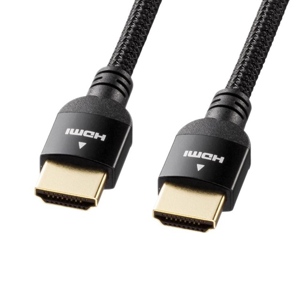 サンワサプライ ハイスピードHDMI ナイロンメッシュケーブル 1m ブラック KM-HD20-NM10 1個（ご注文単位1個）【直送品】
