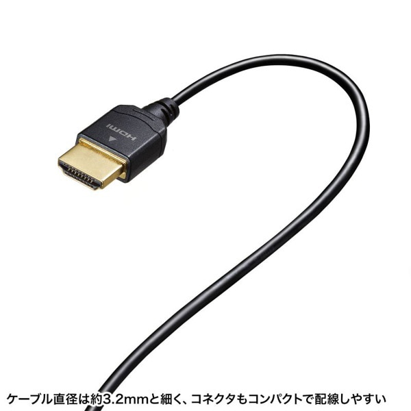 サンワサプライ ウルトラハイスピードHDMIケーブル スーパースリムタイプ 1m KM-HD20-USS10 1個(ご注文単位1個)【直送品】