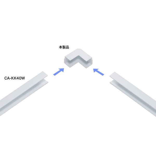 サンワサプライ 配線ダクト接続部品 幅40mm用 内外L型 ホワイト CA-KK40DR 1個(ご注文単位1個)【直送品】