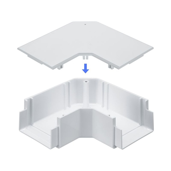 サンワサプライ 配線ダクト接続部品 幅60mm用 平面L型 ホワイト CA-KK60L 1個(ご注文単位1個)【直送品】
