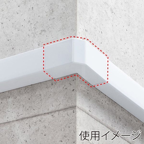 サンワサプライ 配線ダクト接続部品 幅60mm用 内外L型 ホワイト CA-KK60DR 1個（ご注文単位1個）【直送品】