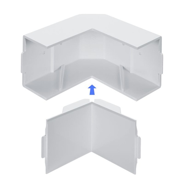 サンワサプライ 配線ダクト接続部品 幅60mm用 内外L型 ホワイト CA-KK60DR 1個（ご注文単位1個）【直送品】
