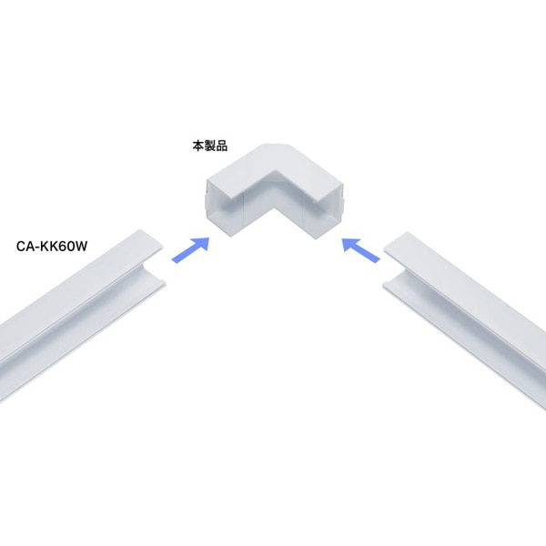 サンワサプライ 配線ダクト接続部品 幅60mm用 内外L型 ホワイト CA-KK60DR 1個（ご注文単位1個）【直送品】