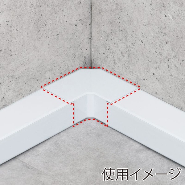 サンワサプライ 配線ダクト接続部品 幅80mm用 平面L型 ホワイト CA-KK80L 1個（ご注文単位1個）【直送品】