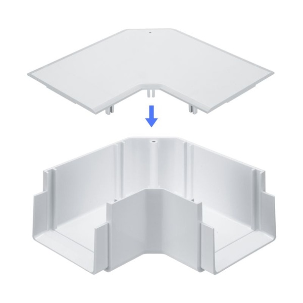 サンワサプライ 配線ダクト接続部品 幅80mm用 平面L型 ホワイト CA-KK80L 1個（ご注文単位1個）【直送品】
