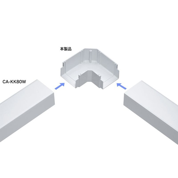 サンワサプライ 配線ダクト接続部品 幅80mm用 平面L型 ホワイト CA-KK80L 1個（ご注文単位1個）【直送品】