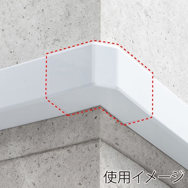 サンワサプライ 配線ダクト接続部品 幅80mm用 内外L型 ホワイト CA-KK80DR 1個（ご注文単位1個）【直送品】