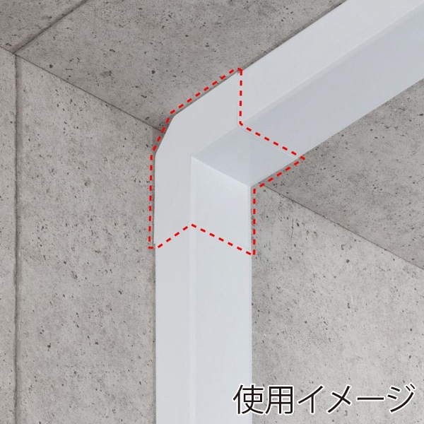 サンワサプライ 配線ダクト接続部品 幅80mm用 内外L型 ホワイト CA-KK80DR 1個（ご注文単位1個）【直送品】