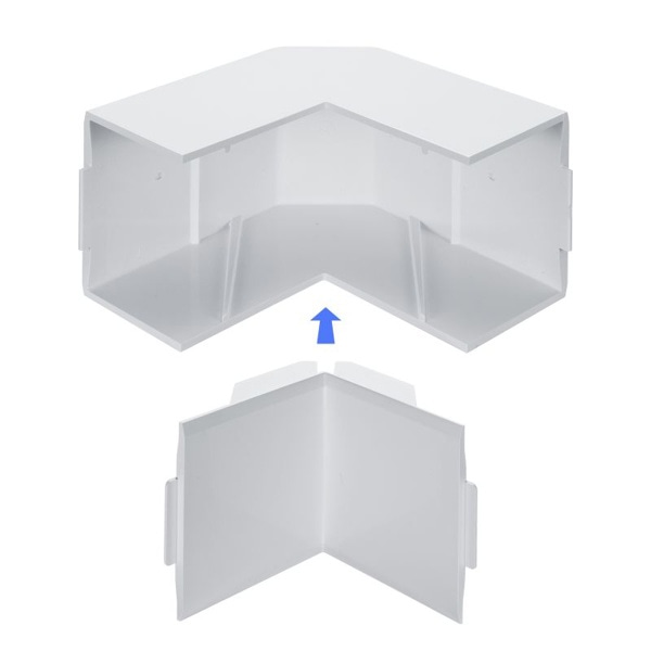 サンワサプライ 配線ダクト接続部品 幅80mm用 内外L型 ホワイト CA-KK80DR 1個（ご注文単位1個）【直送品】