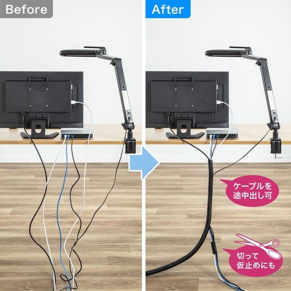 サンワサプライ 編組ケーブルスリーブ ブラック 2m巻 内寸直径25mm CA-SL25BK2 1個(ご注文単位1個)【直送品】