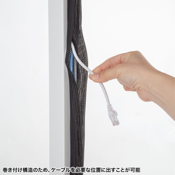 サンワサプライ 編組ケーブルスリーブ ブラック 2m巻 内寸直径25mm CA-SL25BK2 1個(ご注文単位1個)【直送品】