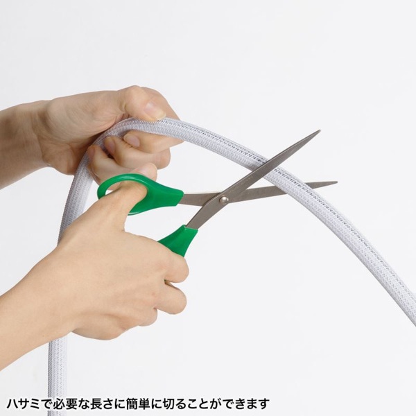 サンワサプライ 編組ケーブルスリーブ ホワイト 2m巻 内寸直径25mm CA-SL25W2 1個(ご注文単位1個)【直送品】