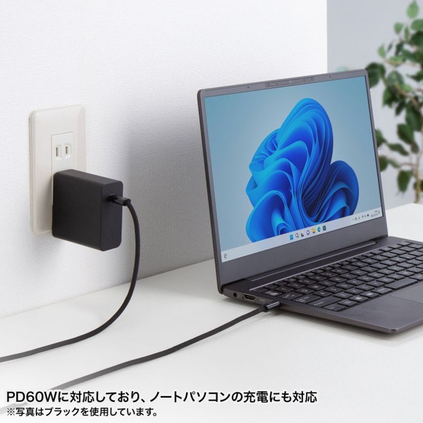 サンワサプライ USB Type-C シリコンメッシュケーブル 2m ホワイト KU-CCP60SM20W 1個（ご注文単位1個）【直送品】