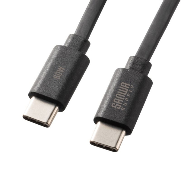 サンワサプライ USB2.0 Type-C 巻取りケーブル 0.8m ブラック KU-CCP60M08BK 1個（ご注文単位1個）【直送品】