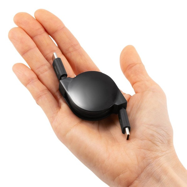 サンワサプライ USB2.0 Type-C 巻取りケーブル 0.8m ブラック KU-CCP60M08BK 1個（ご注文単位1個）【直送品】