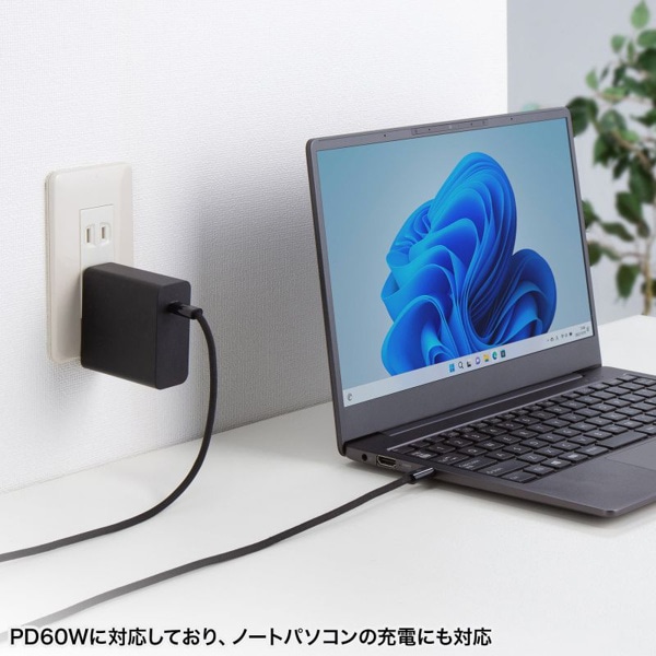 サンワサプライ USB Type-C シリコンメッシュケーブル 2m ブラック KU-CCP60SM20BK 1個（ご注文単位1個）【直送品】