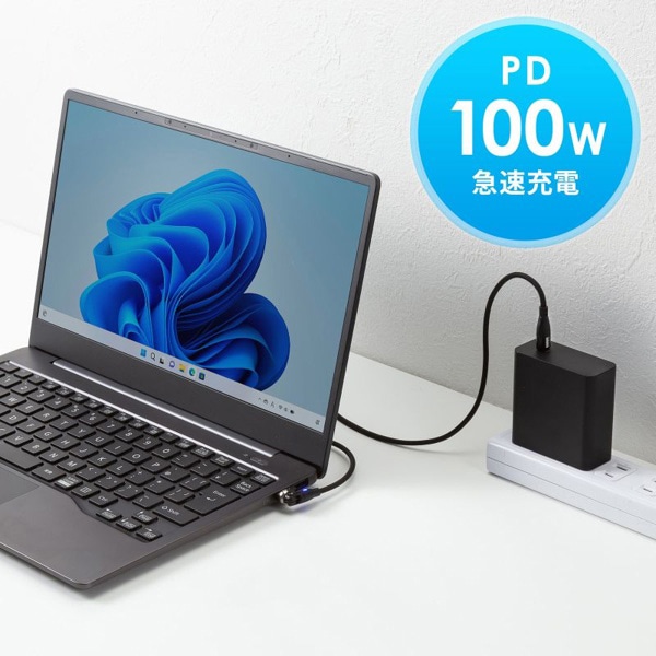 サンワサプライ USB2.0 Type-C 540度回転ケーブル 1m ブラック KU-CCP100KA10BK 1個(ご注文単位1個)【直送品】