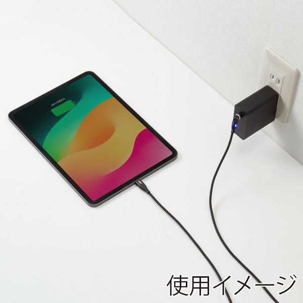 サンワサプライ USB2.0 Type-C 回転ケーブル 1.8m ブラック KU-CCP100KA18BK 1個（ご注文単位1個）【直送品】
