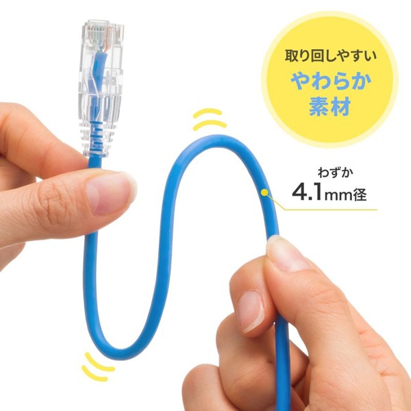 サンワサプライ LANケーブル カテゴリ6 1m ブルー KB-SL6YS-01BL 1個（ご注文単位1個）【直送品】