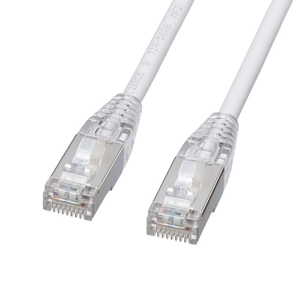 サンワサプライ LANケーブル カテゴリ5e STP 1m ホワイト KB-SL5STPS-01W 1個(ご注文単位1個)【直送品】