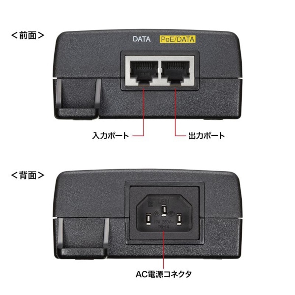 サンワサプライ PoEインジェクター 電源内蔵 75W対応 LAN-GIHINJ6 1個（ご注文単位1個）【直送品】
