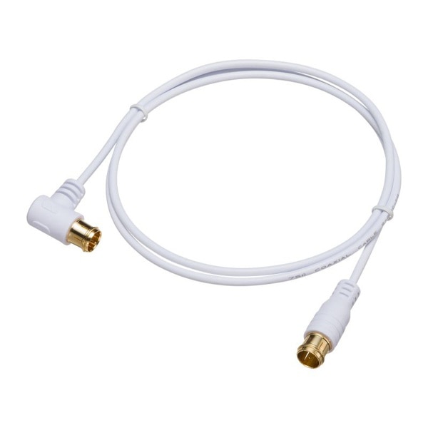 サンワサプライ ごく細アンテナケーブル 片側L字 1m KM-AT26-10W 1個（ご注文単位1個）【直送品】