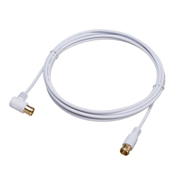 サンワサプライ ごく細アンテナケーブル 片側L字 3m KM-AT26-30W 1個（ご注文単位1個）【直送品】