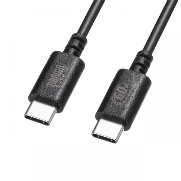 サンワサプライ USB2.0 Type-Cケーブル PD60対応 1.5m ブラック KU-CCP6015BK 1個（ご注文単位1個）【直送品】