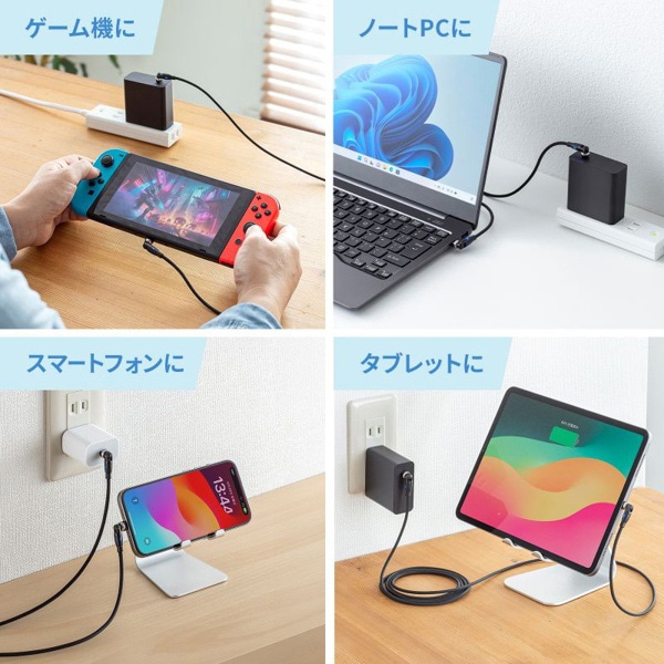 サンワサプライ USB2.0 Type-C 回転ケーブル 1.8m ブラック KU-CCP100KAW18BK 1個(ご注文単位1個)【直送品】
