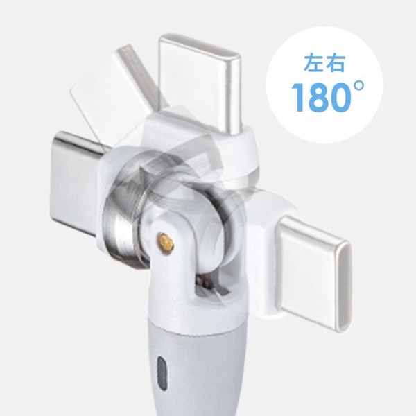 サンワサプライ USB2.0 Type-C 回転ケーブル 1.8m ブラック KU-CCP100KAW18W 1個（ご注文単位1個）【直送品】